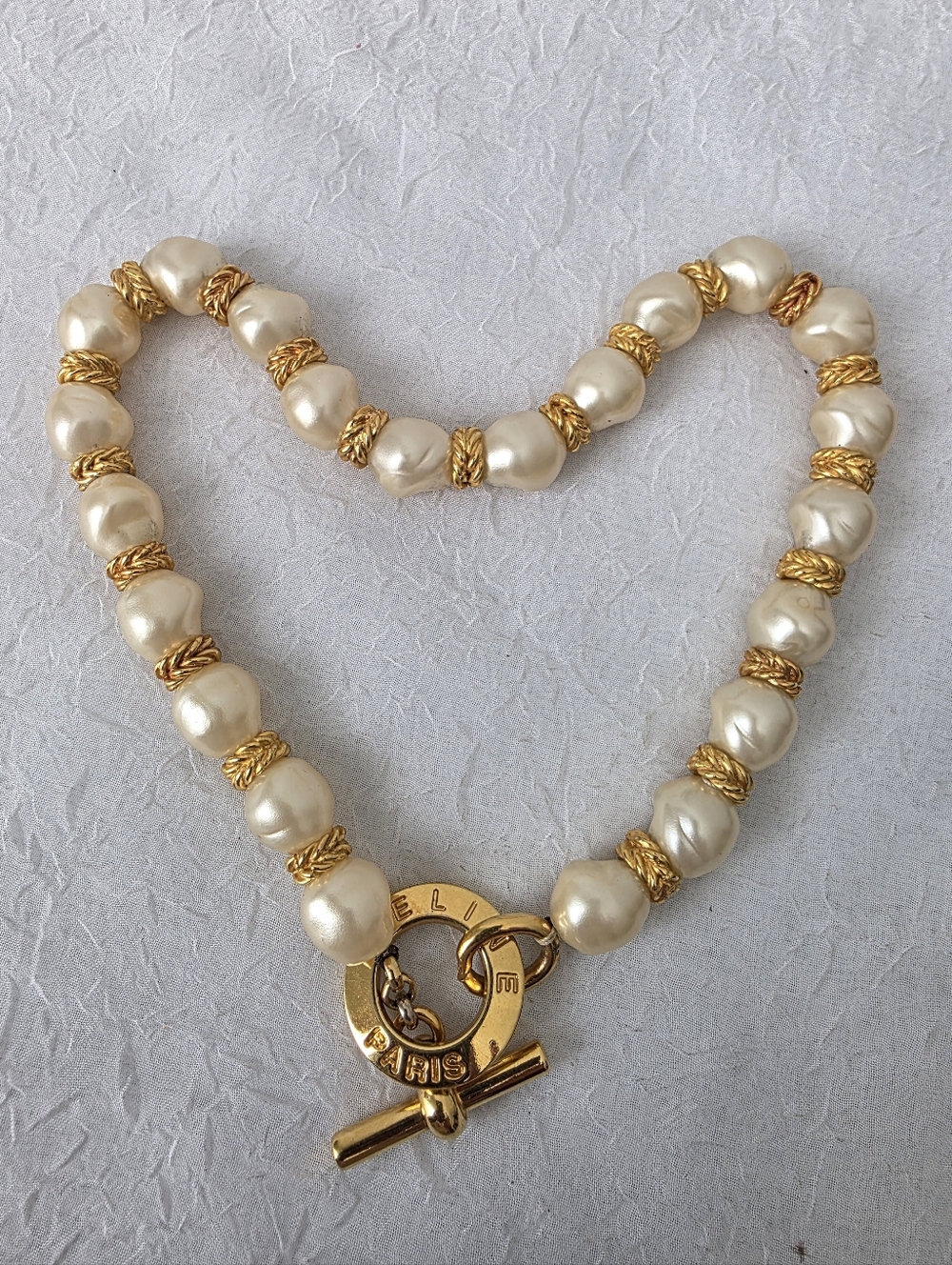 Auth Celine Paris Pearl Beaded Toggle Necklace - Picture 2 of 10
